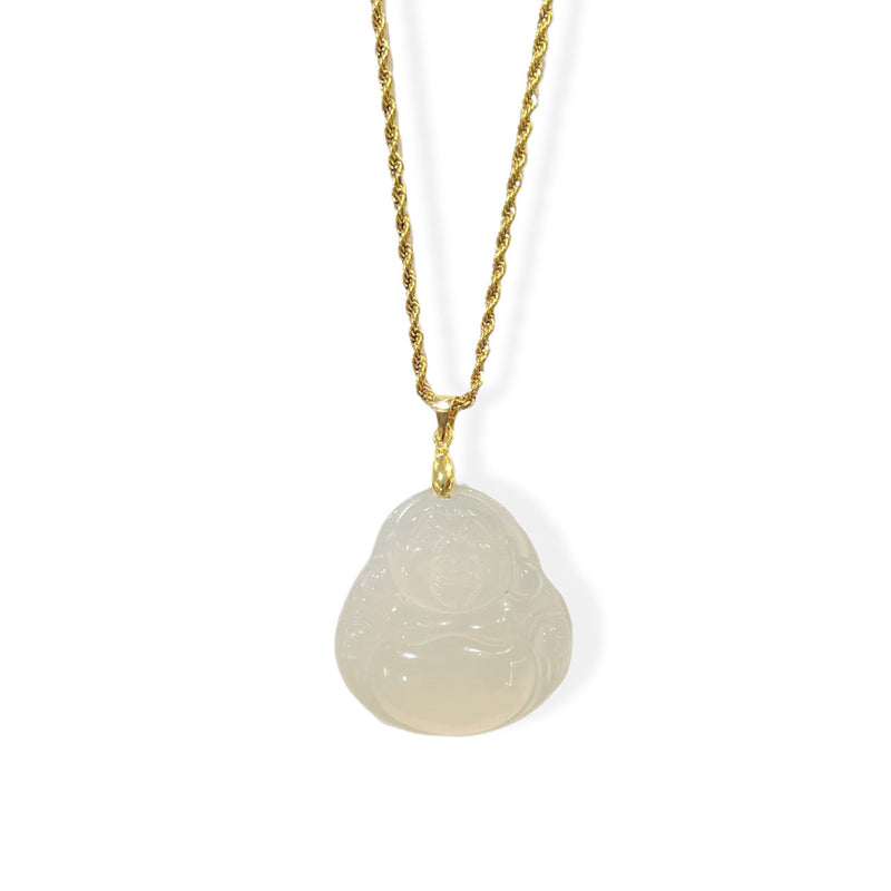 WHITE JADE BUDDHA necklace