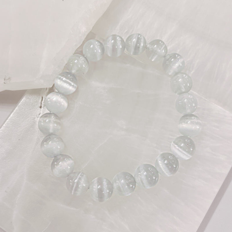 SELENITE 10MM BEADED bracelet