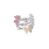 BUTTERFLY TRICOLOR ring