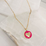 HOT PINK HEART CIRCLE necklace
