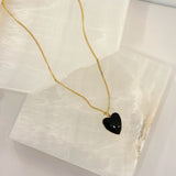 BLACK ONYX HEART MINI necklace
