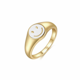 WHITE SMILEY ring