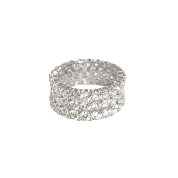 THREE ROW ETERNITY SILVER ring