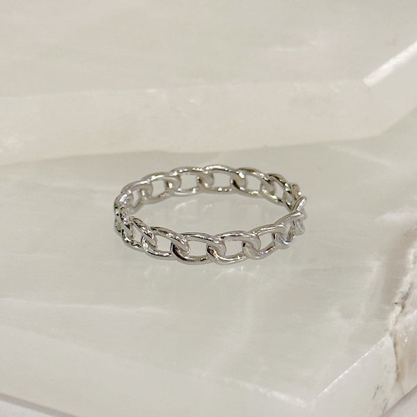 SILVER CUBAN MINI ring