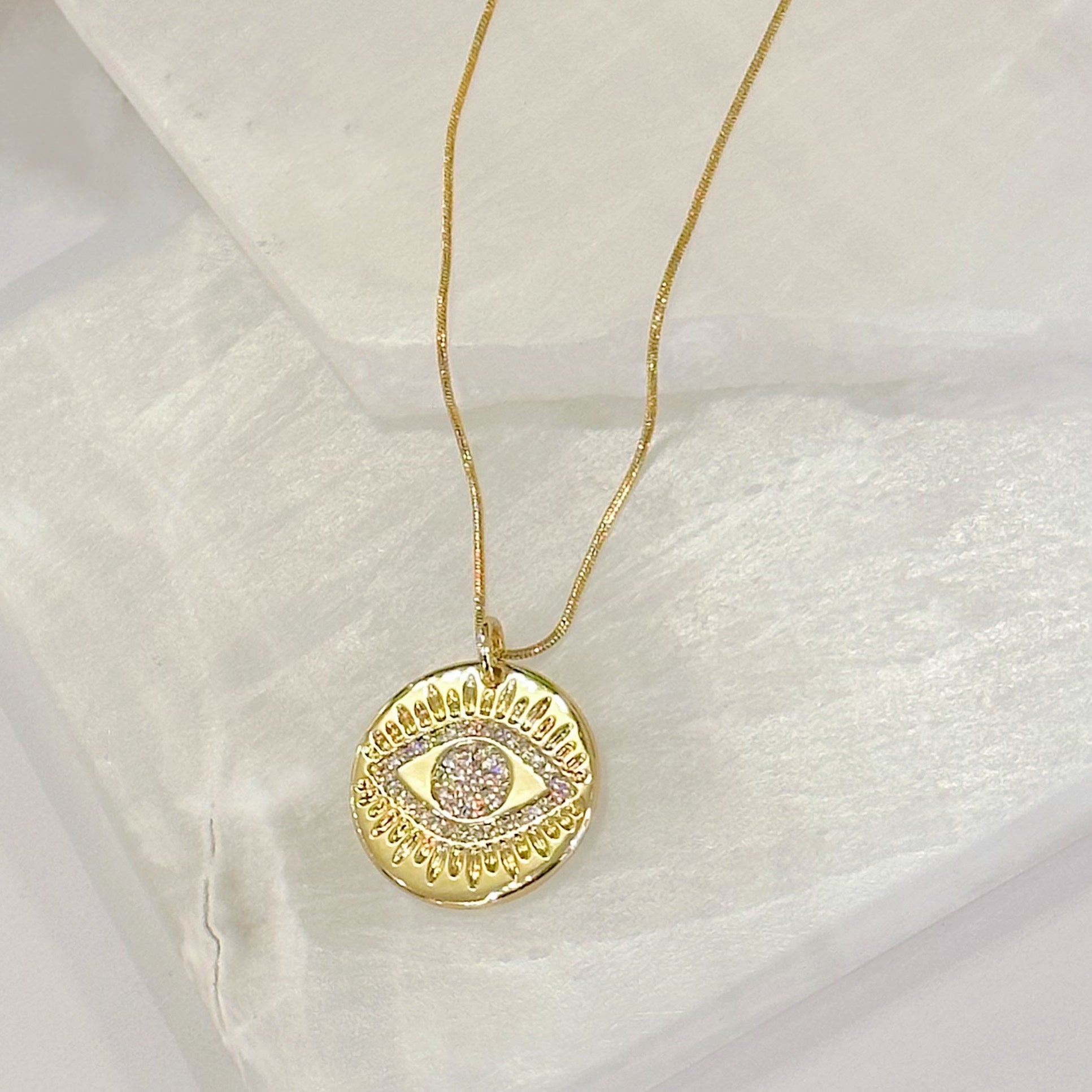 GOLDEN EYE COIN necklace
