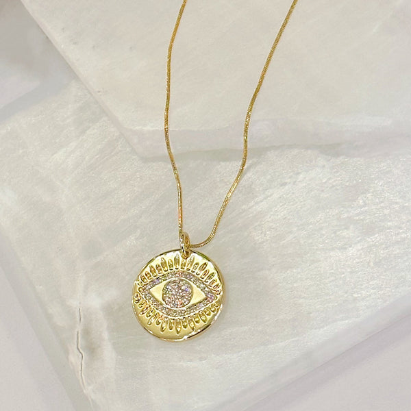 GOLDEN EYE COIN necklace