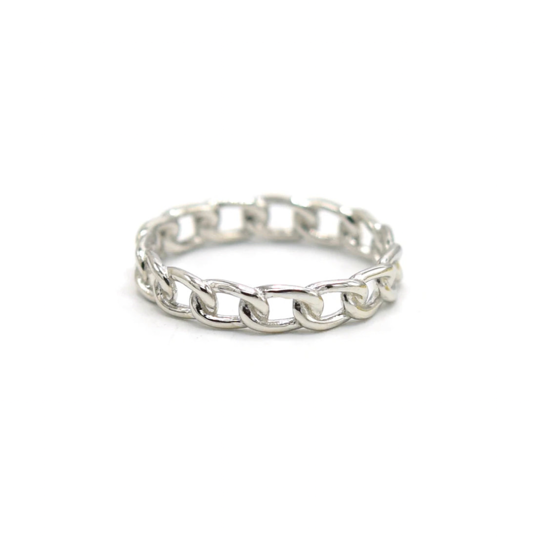 SILVER CUBAN MINI ring