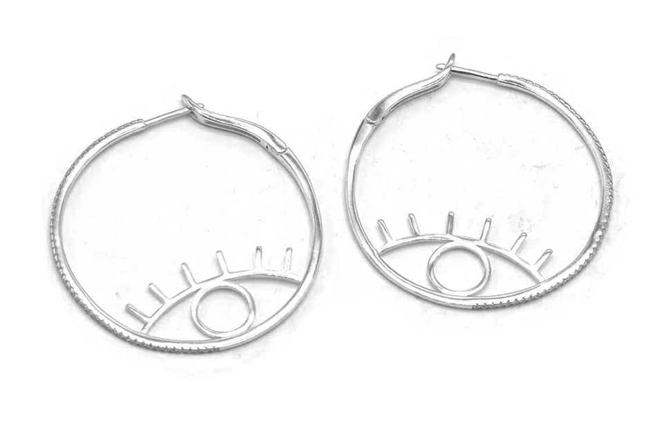 ABSTRACT EYE HOOP earrings