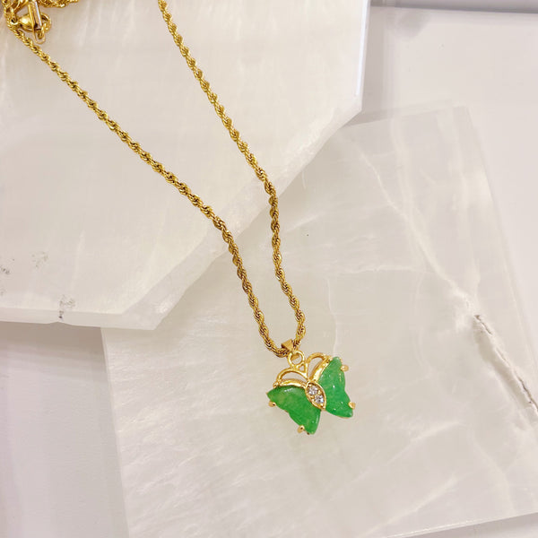 Jade sales butterfly pendant