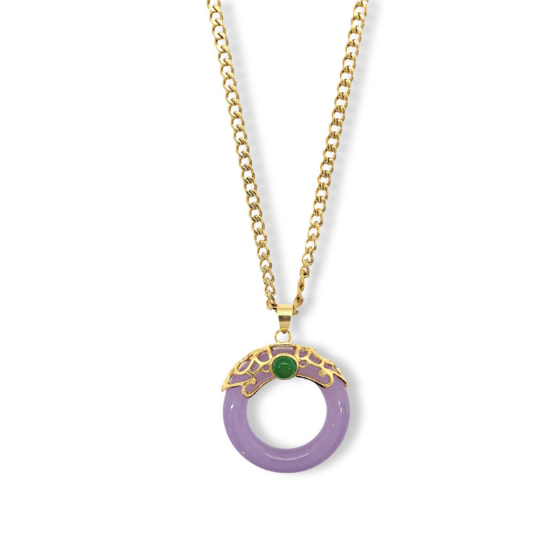 ANYA GREEN STONE LAVENDER necklace
