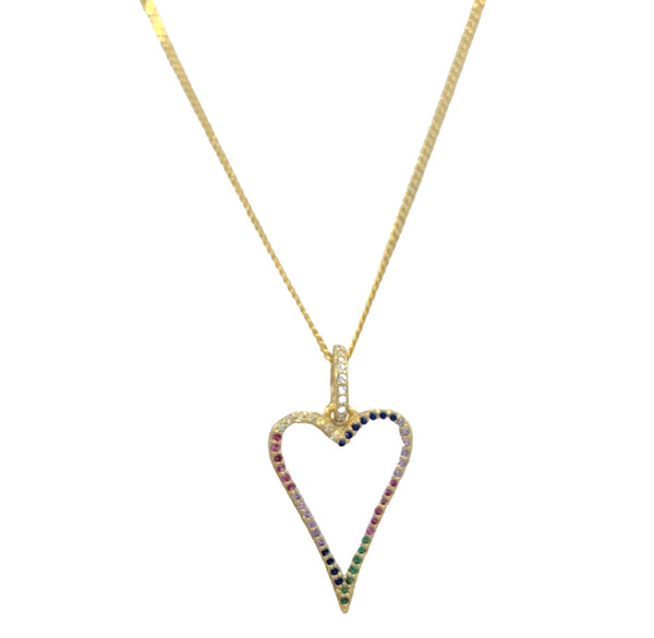 ENAMEL WHITE HEART MULTICOLOR necklace