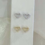 HEART CRYSTAL STUD earrings
