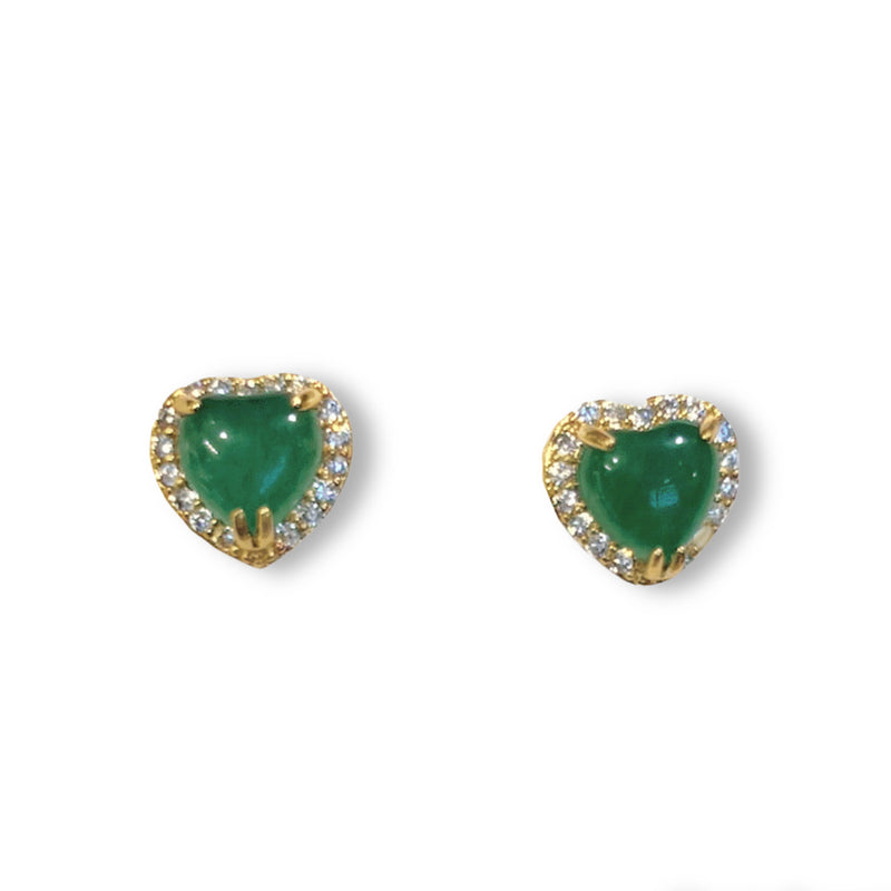 HEART JADE STUD MINI earrings
