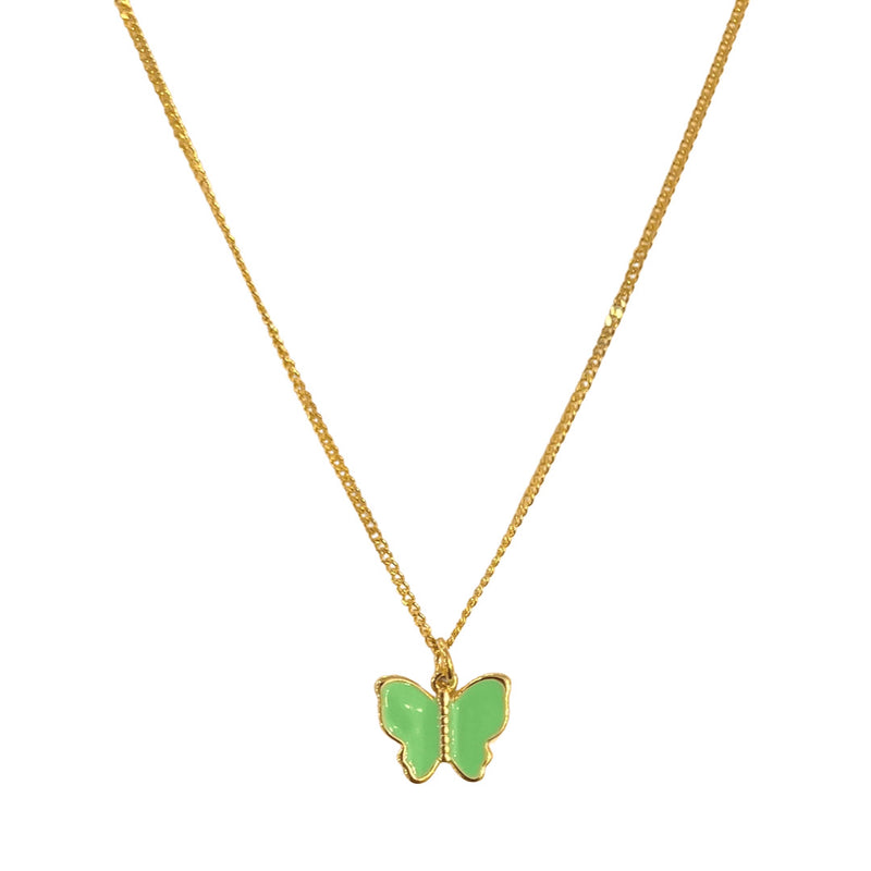 LIME GREEN BUTTERFLY MINI necklace