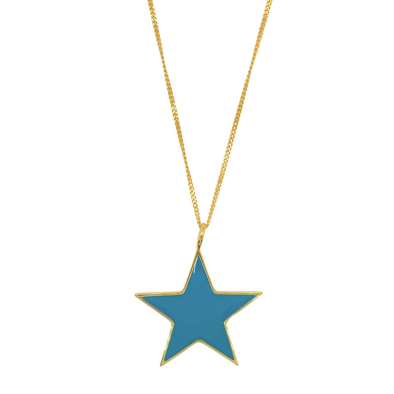 LARGE TEAL STAR necklace