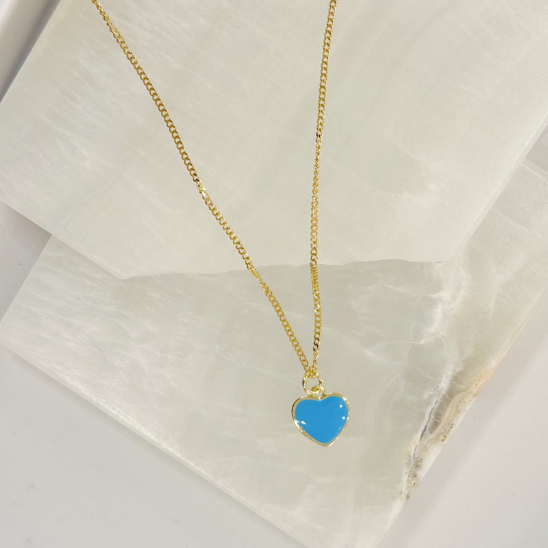 LIGHT BLUE HEART SUPER MINI necklace