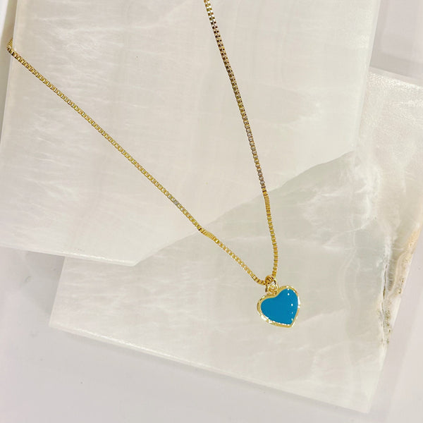 TEAL HEART SUPER MINI necklace