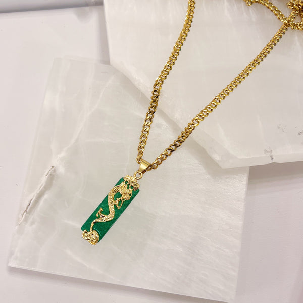 Jade Dragon Necklace Dragon Natural Jade Necklace – Lucky Life Manila