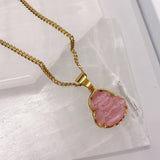 PINK BUDDHA MINI STEEL necklace