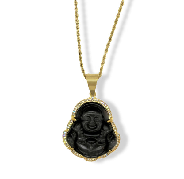 BLACK BUDDHA XL STEEL necklace