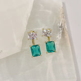 EMERALD PRINCESS CUT earrings