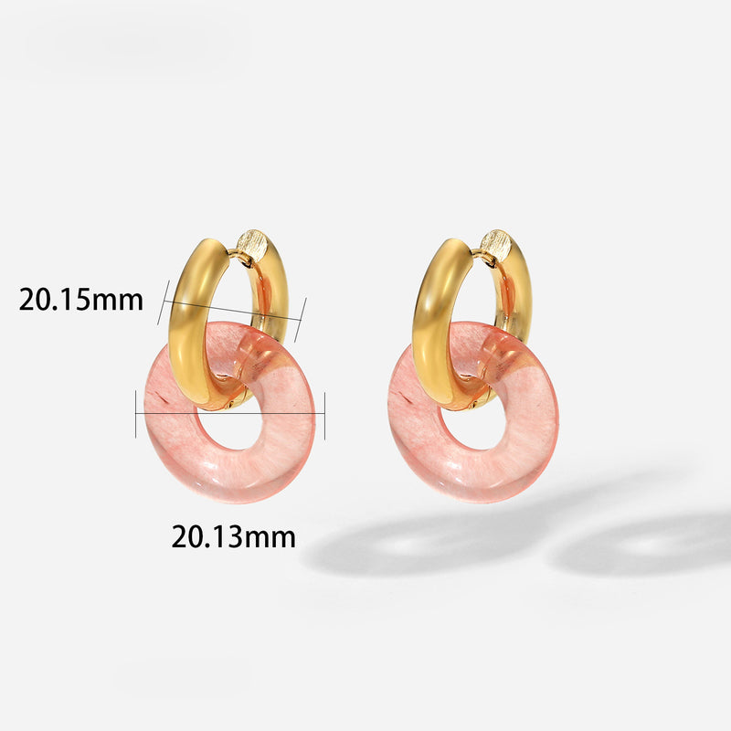 LOOPED PINK HOOP earrings