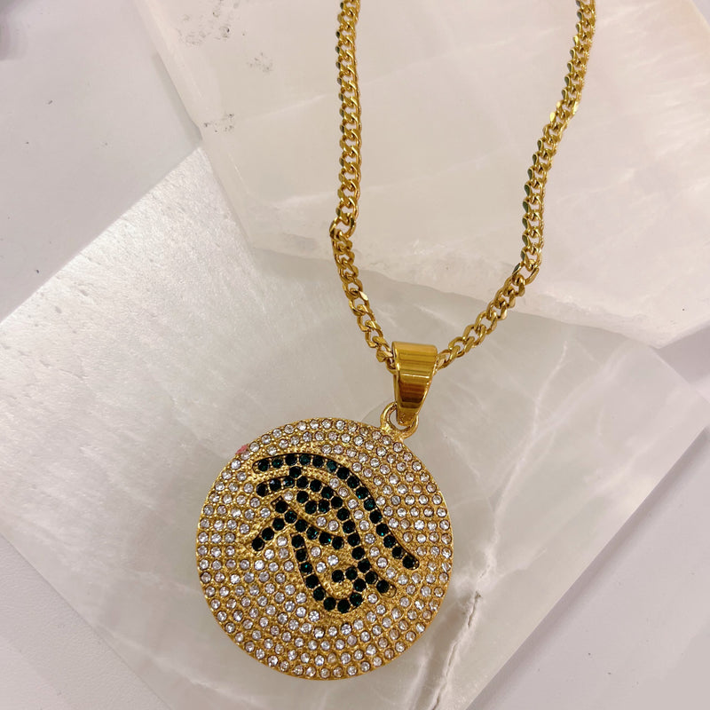 EYE OF HORUS II MEDALLION GOLD necklace