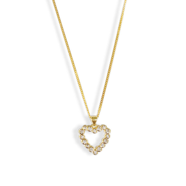 CRYSTAL BEZEL HEART necklace