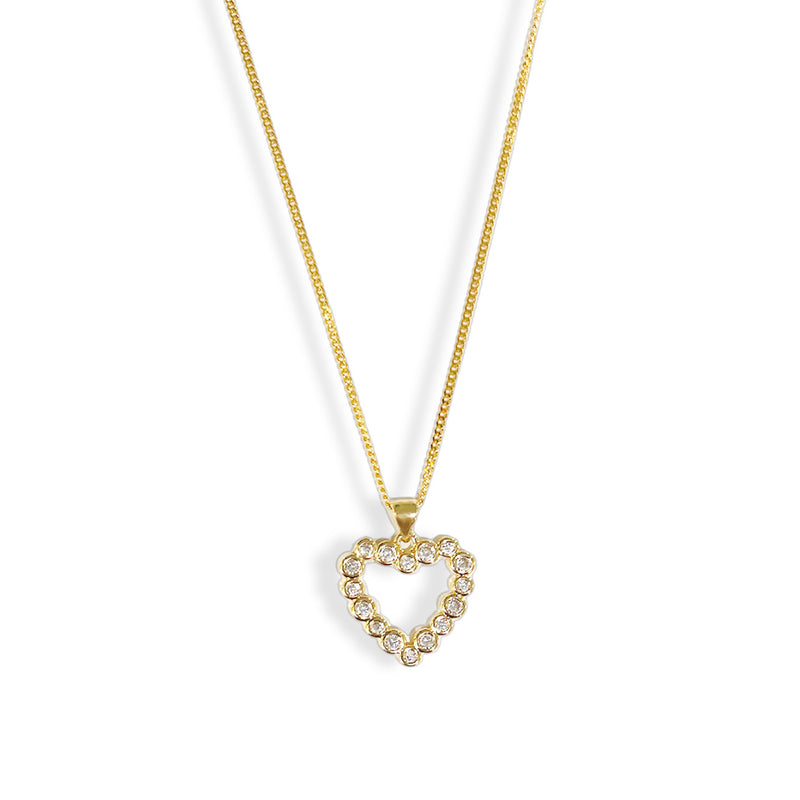 CRYSTAL BEZEL HEART necklace