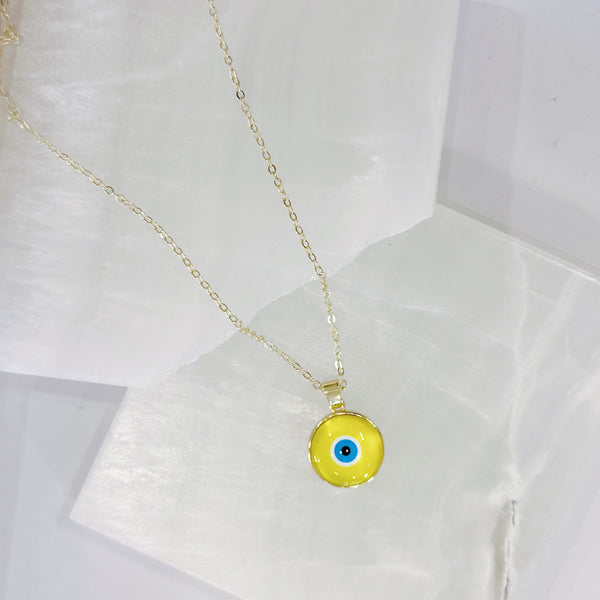 YELLOW EVIL EYE necklace