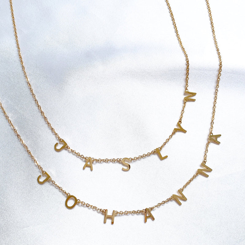 Sideways Initials Necklace : Dainty Necklace with cute letters and symbols  – BELKYmood