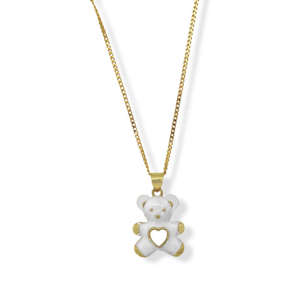 WHITE TEDDY necklace