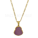 LAVENDER BUDDHA MINI STEEL necklace