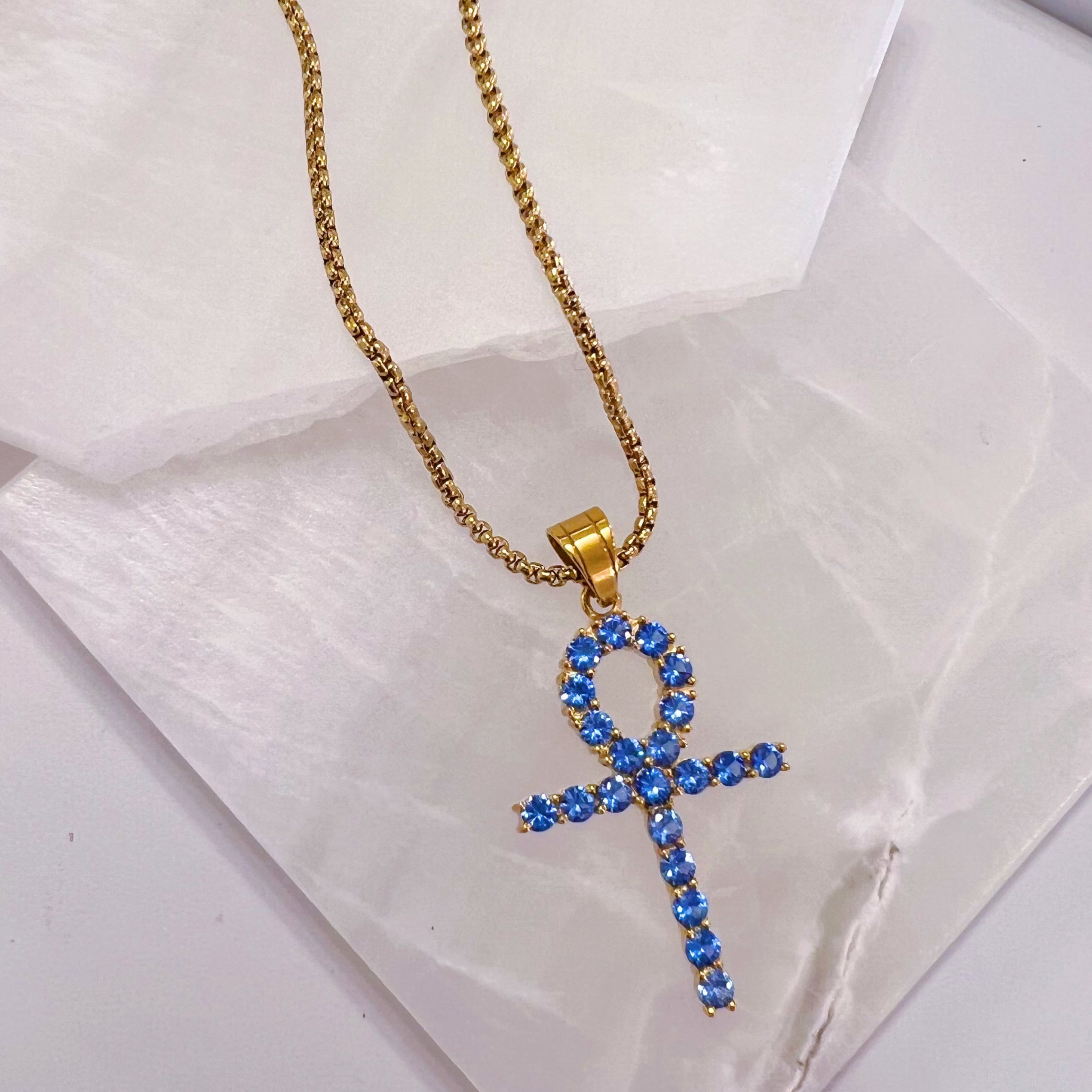 LIGHT BLUE ANKH LIGHT BLUE necklace