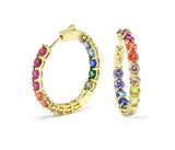 RAINBOW CRYSTAL HOOP earrings