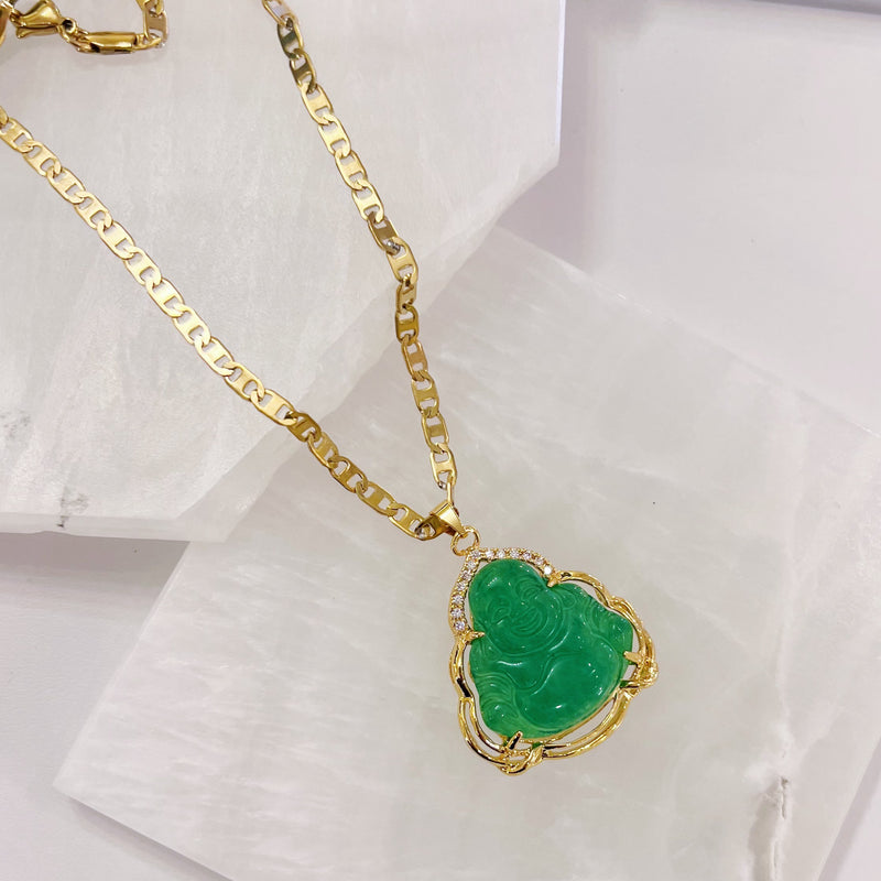 Malachite Scarab and Emerald Melon Necklace in Gold – Goldmakers Fine  Jewelry