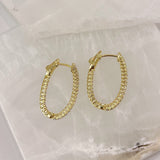 LUJANE CRYSTAL OVAL HOOP earrings