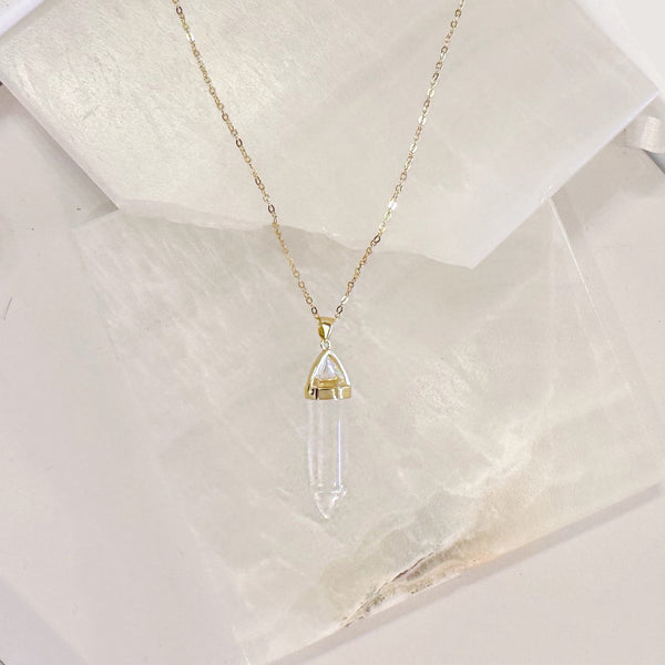 CLEAR QUARTZ AMULET necklace