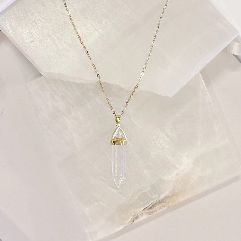 CLEAR QUARTZ AMULET necklace