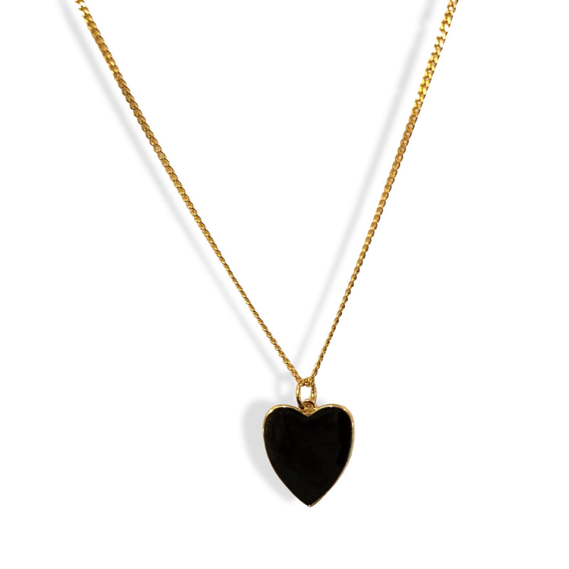 BLACK ONYX HEART MINI necklace