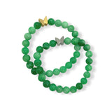 GOLD BUTTERFLY JADE BEADED bracelet