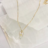 MOTHER OF PEARL HEART CHAIN LINK necklace