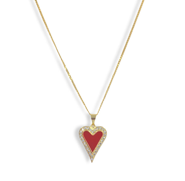 CRYSTAL RED HEART necklace