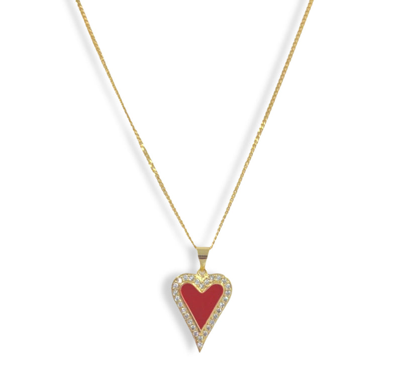 CRYSTAL RED HEART necklace