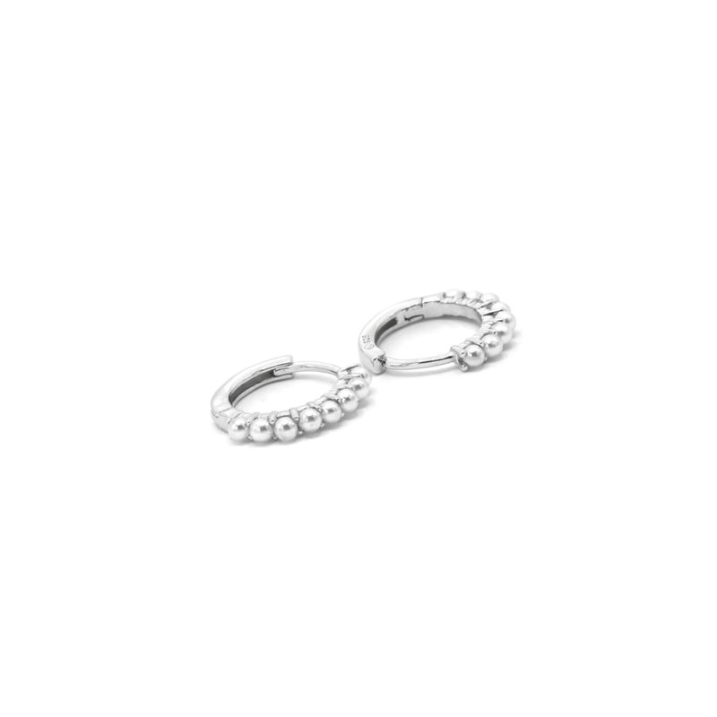 PEARL SUPER MINI HOOP HUGGIE earrings