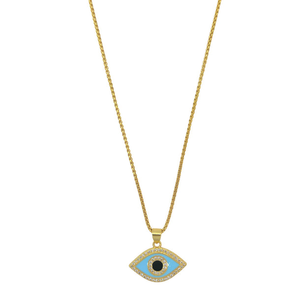 LIGHT BLUE EVIL EYE MINI necklace