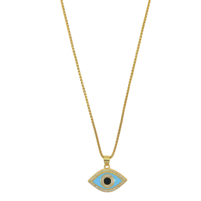 LIGHT BLUE EVIL EYE MINI necklace