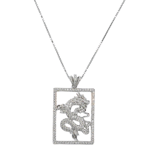 DRAGON V SILVER necklace