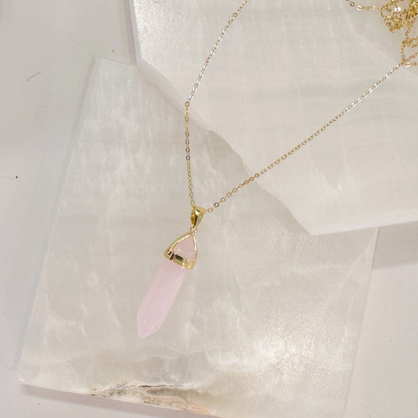 ROSE QUARTZ AMULET necklace