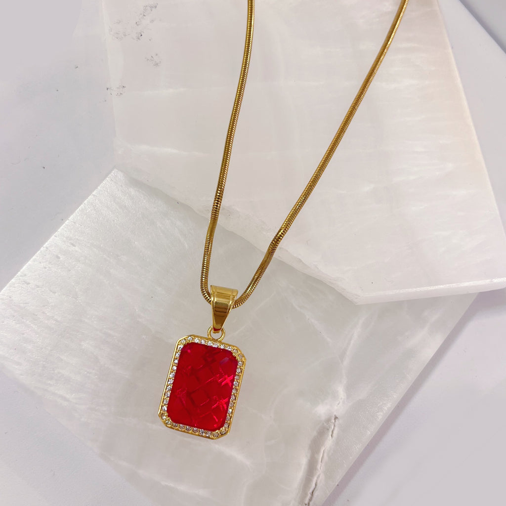 GOLD RUBY JEWEL MINI necklace – Mazza Boutique